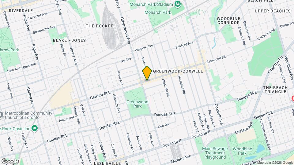 1297 Gerrard St E Map and Location Details