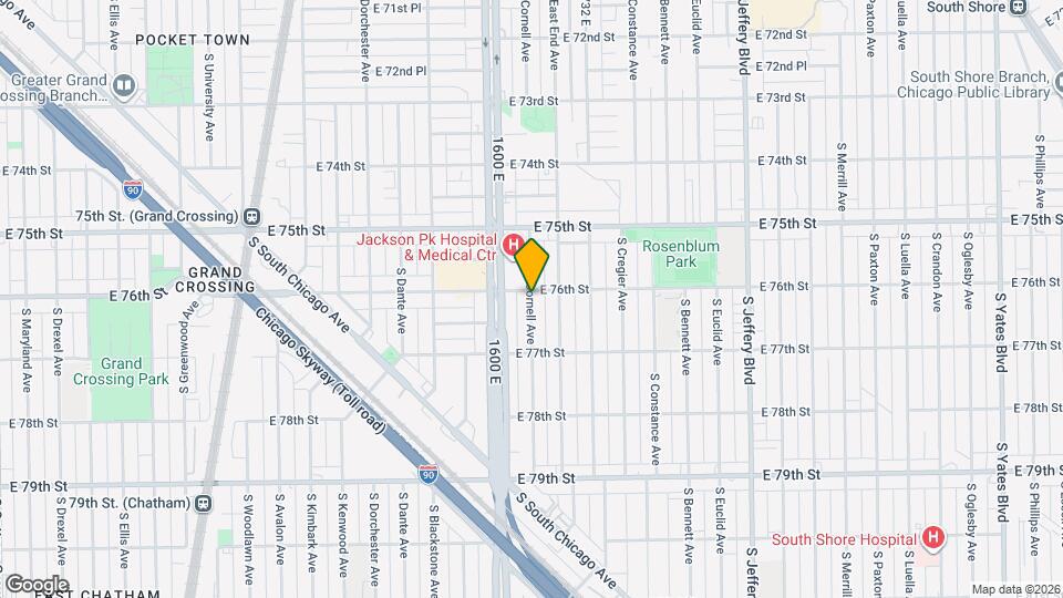7547 S Cornell Ave Map and Location Details