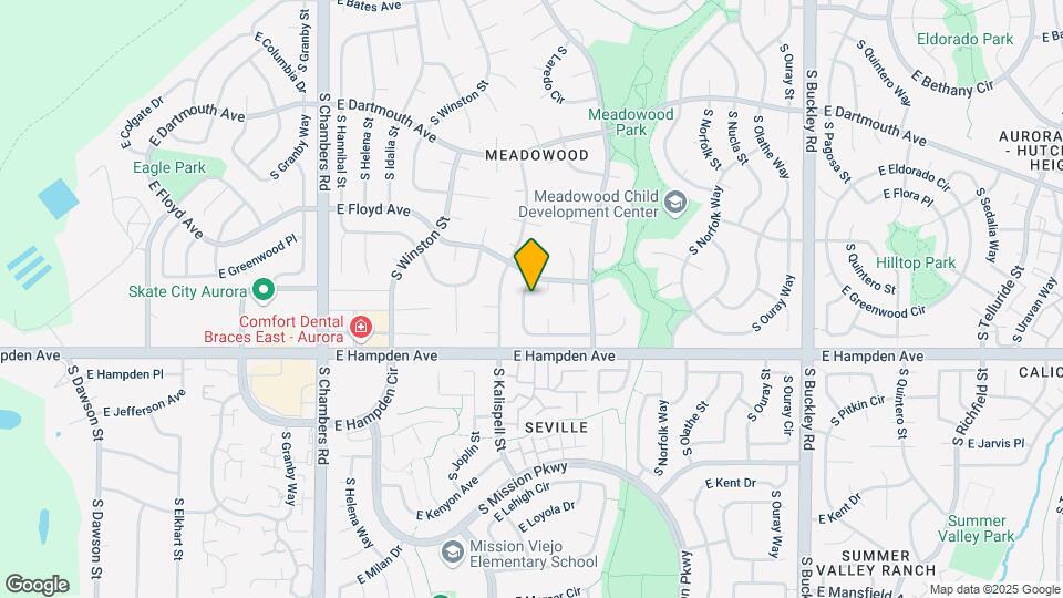 3408 S Kittredge St Map and Location Details