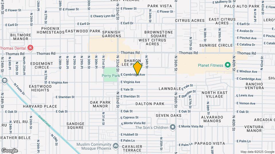 3315 E Cambridge Ave Map and Location Details