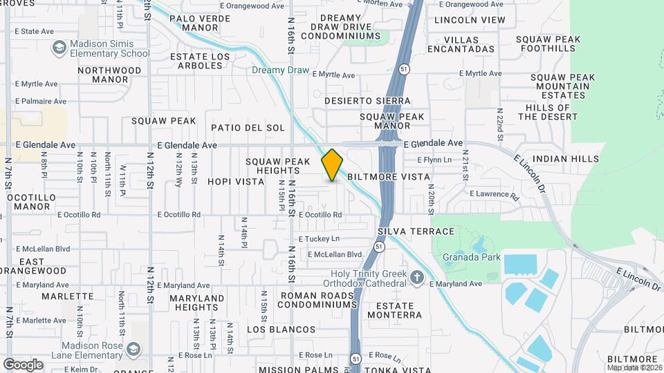 1714 E Ocotillo Rd Map and Location Details