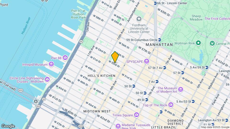 446 W 52nd St Map and Location Details