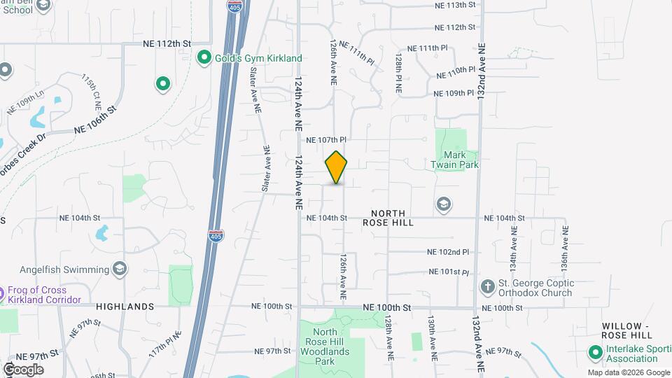 12523 NE 105th Pl Map and Location Details