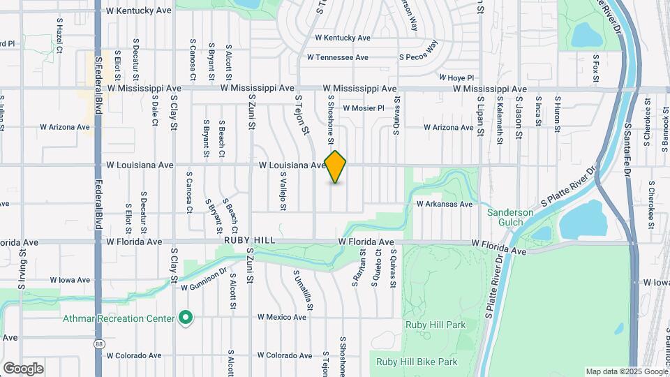 1354 S Shoshone St Mapa y Detalles de la Ubicación
