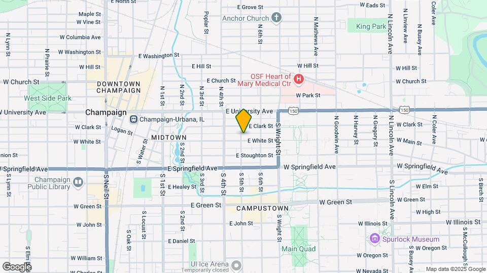 502 E White St Map and Location Details
