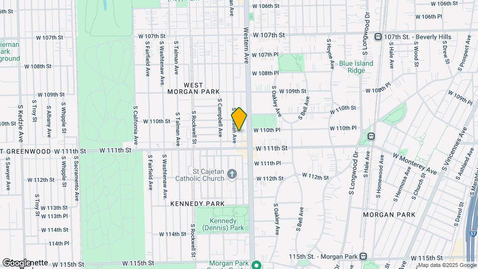 11021 S Artesian Ave Map and Location Details
