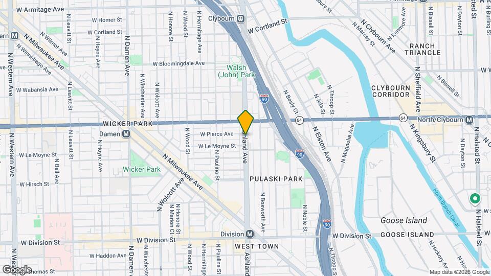 1524 N Ashland Ave, Unit 2N Map and Location Details