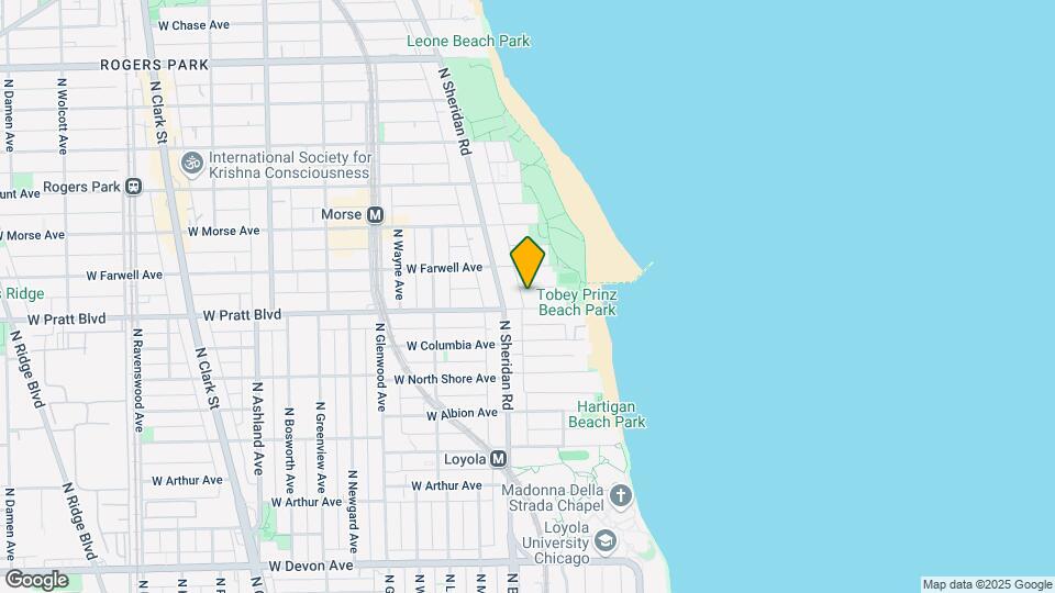 1136 W Pratt Blvd, Unit Apt 3N Map and Location Details