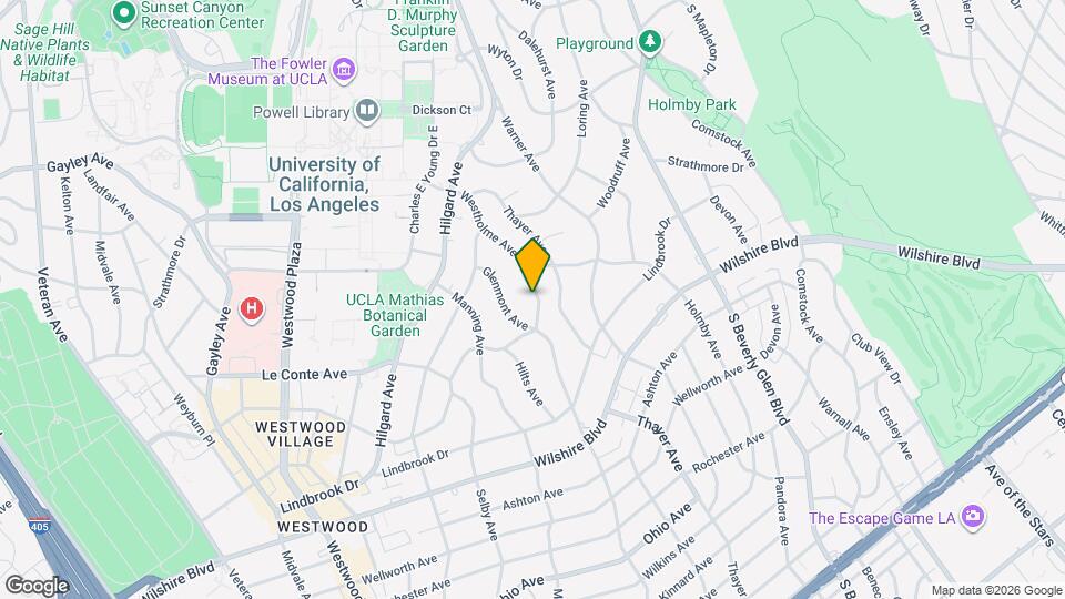 807 Westholme Ave, Unit furnished studio Map and Location Details