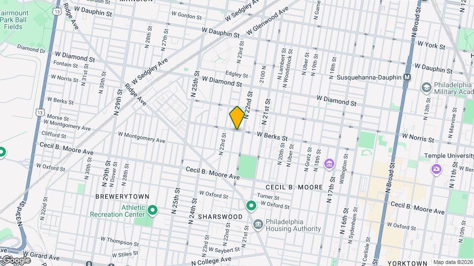 2214 W Berks St Map and Location Details