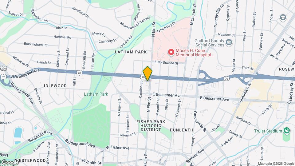 1013 N Elm St Map and Location Details