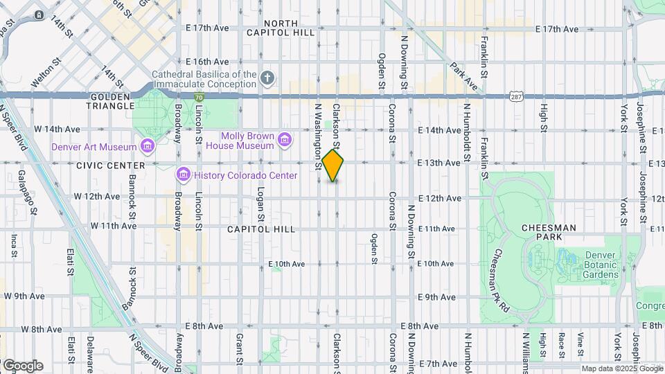 1225 N Clarkson St Map and Location Details