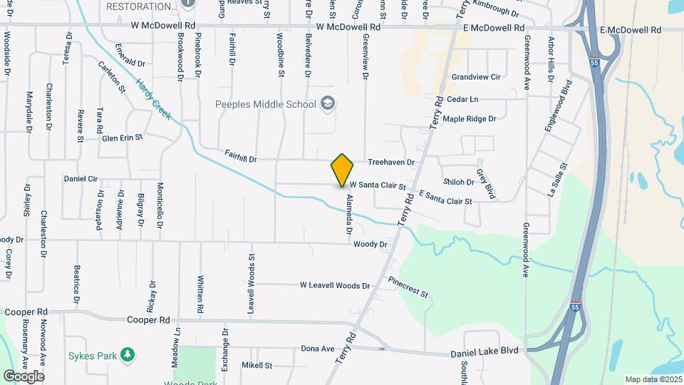 211 W Santa Clair St Map and Location Details