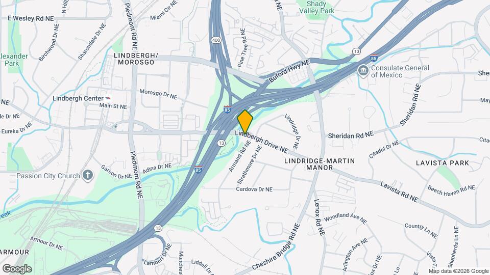 911 Lindbergh Drive NE Map and Location Details