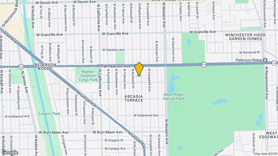5912 N Maplewood Ave Mapa y Detalles de la Ubicación