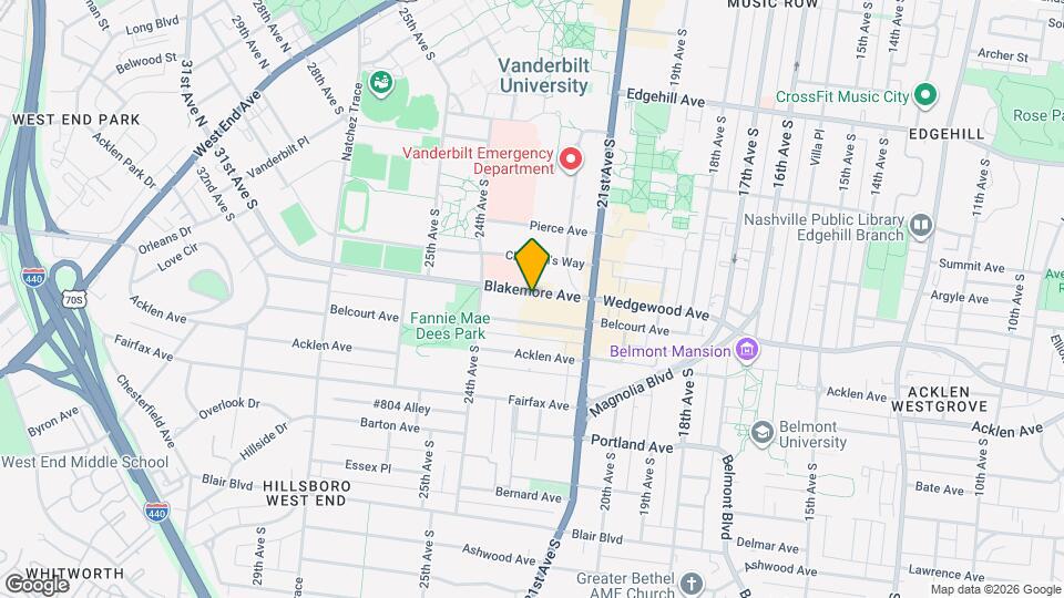 2125 Blakemore Ave, Unit B-1 Mapa y Detalles de la Ubicación