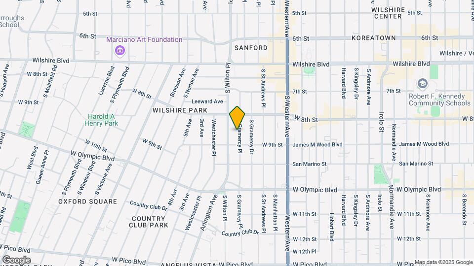 845 S Gramercy Pl Mapa y Detalles de la Ubicación