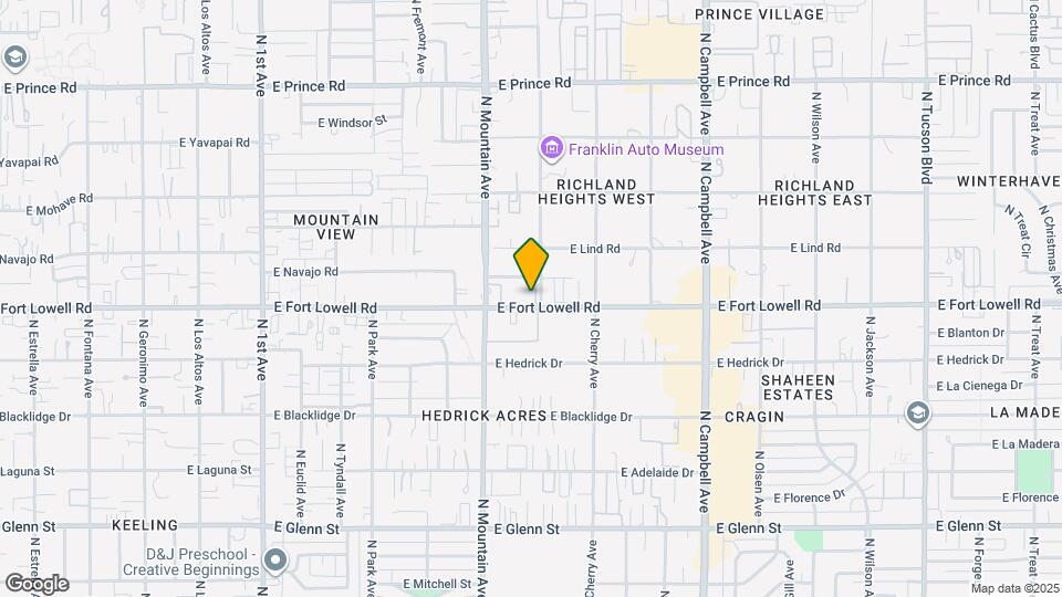 1357 E Fort Lowell Rd Map and Location Details