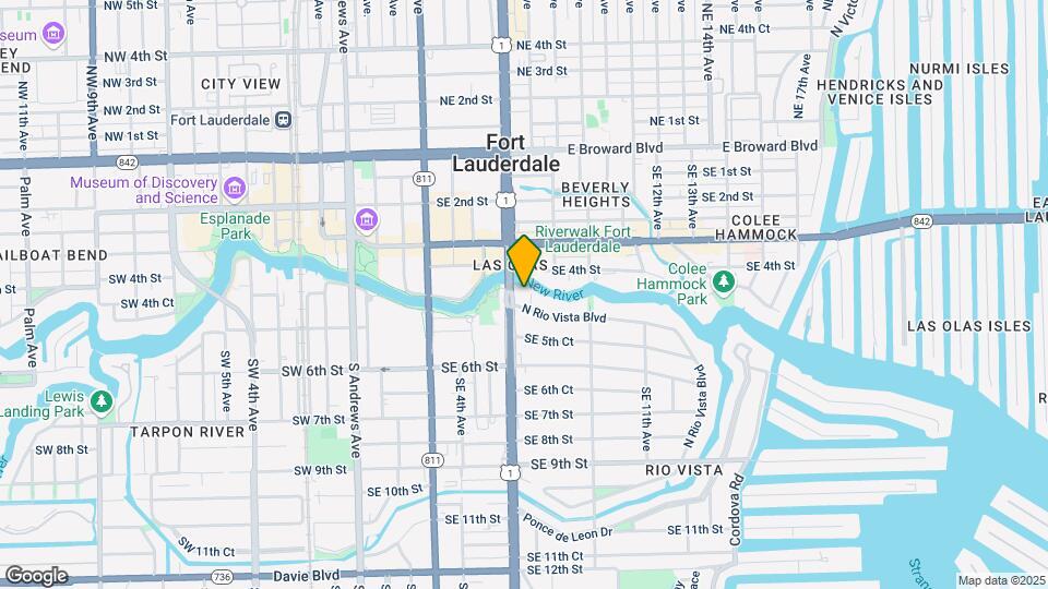 Las Olas Riverfront Apartments Map and Location Details