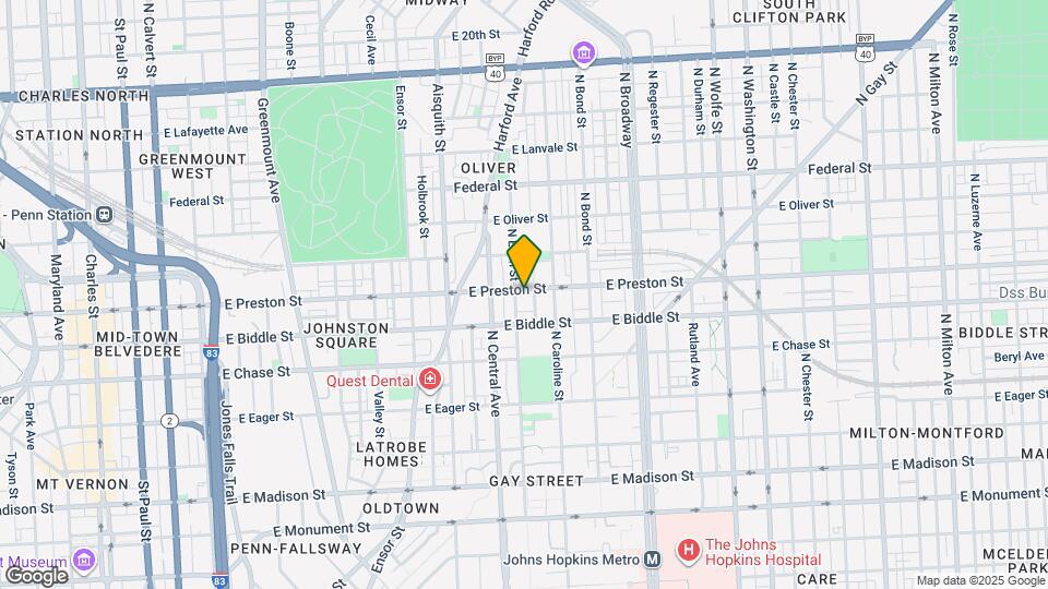1409 E Preston St Map and Location Details