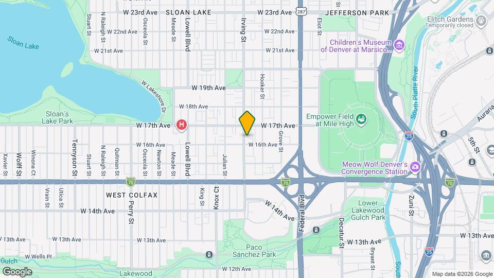 1608 Irving St Map and Location Details