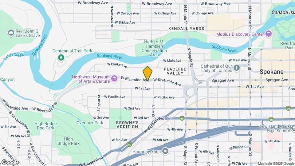 1917 W Riverside Ave Map and Location Details