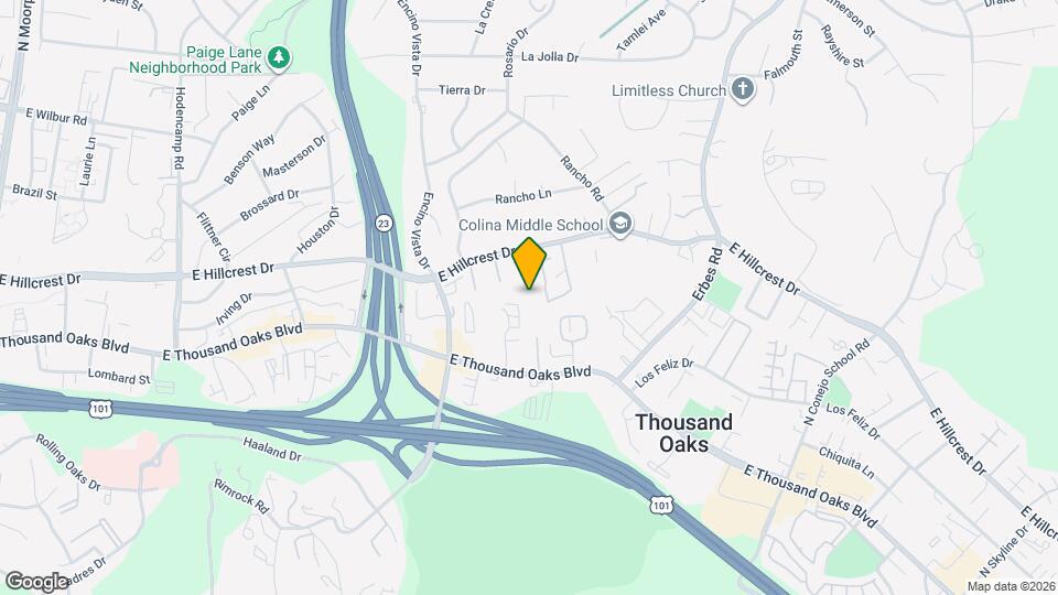 1346 E Hillcrest Dr Map and Location Details