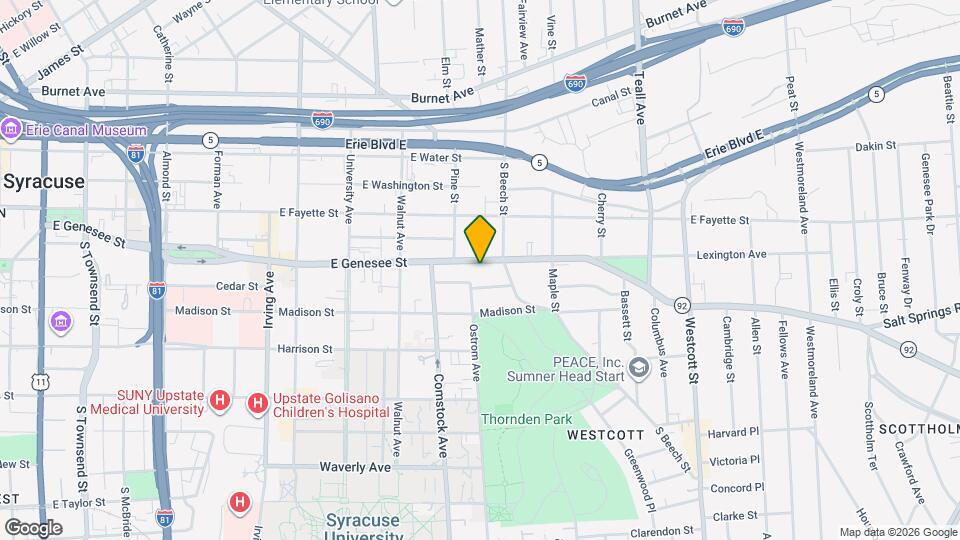 1436 E Genesee St Mapa y Detalles de la Ubicación