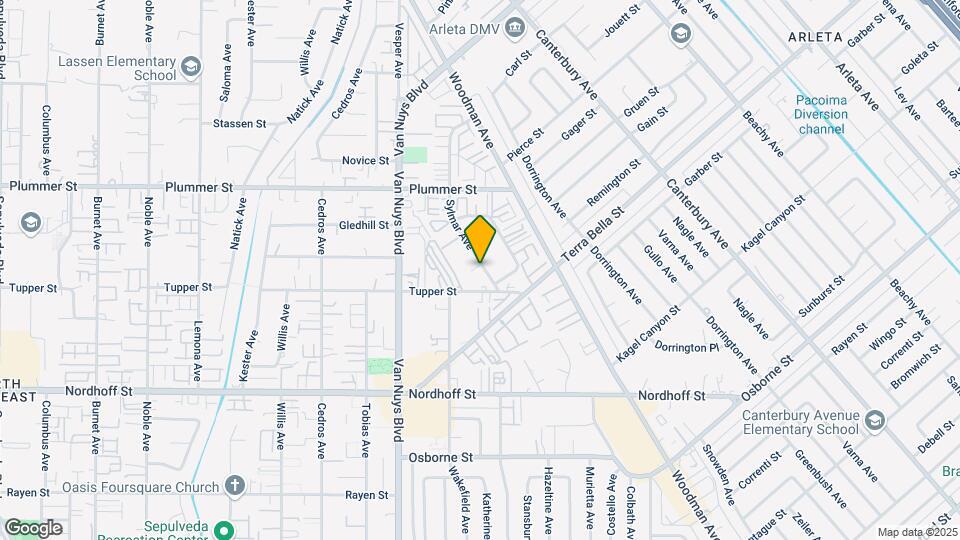 Sylmar Avenue Apartments Map and Location Details