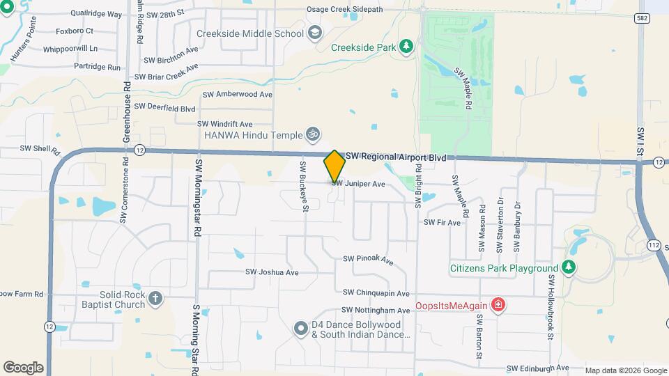 3802 SW Peachwood Dr Map and Location Details