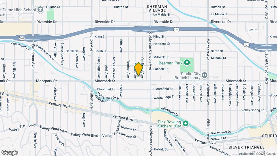 12953 Moorpark St Map and Location Details