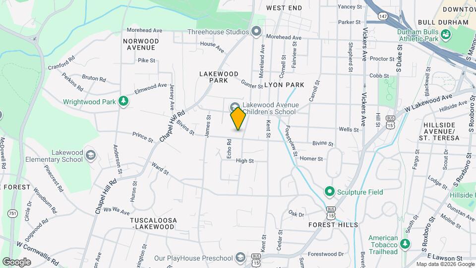 1702 Bivins St Map and Location Details