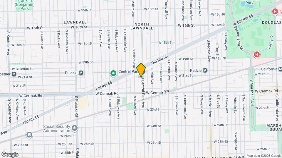 2102 S Central Park Ave Map and Location Details