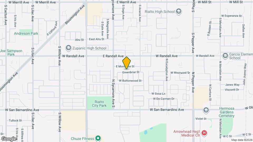 2047 Greenbriar St Map and Location Details