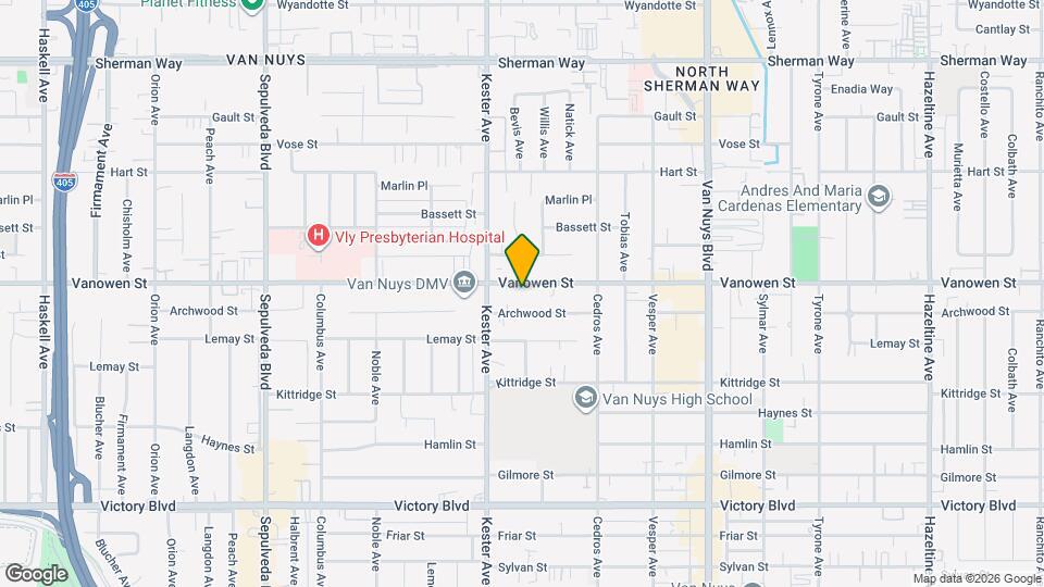 14826 Vanowen St, Unit 201 Map and Location Details