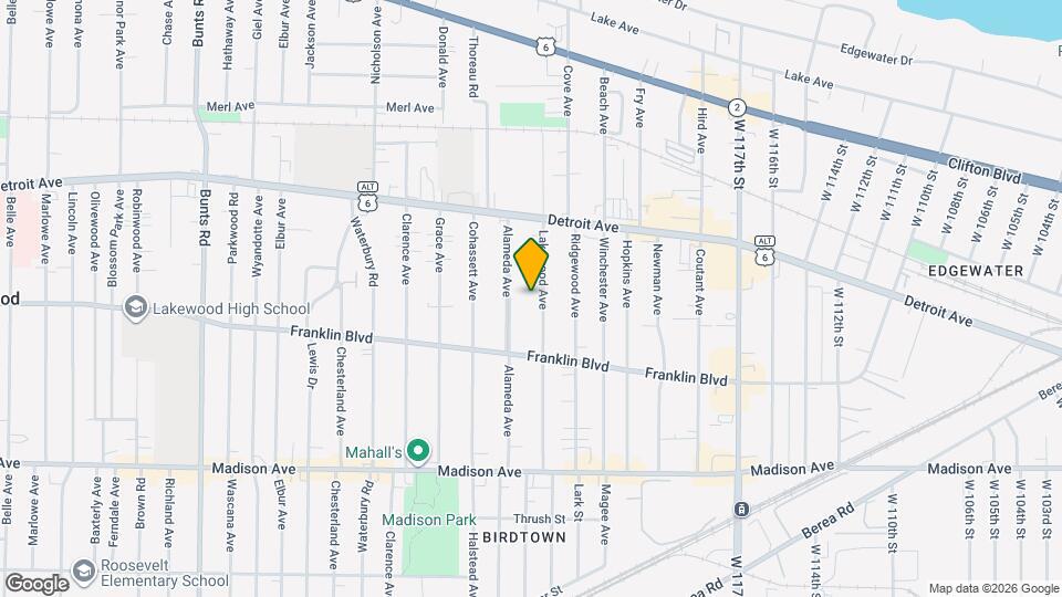 1482 Lakewood Ave Map and Location Details