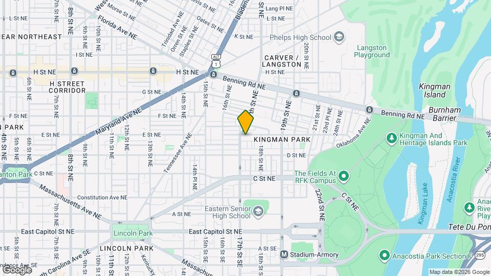 1709 E St NE, Unit 2 Map and Location Details