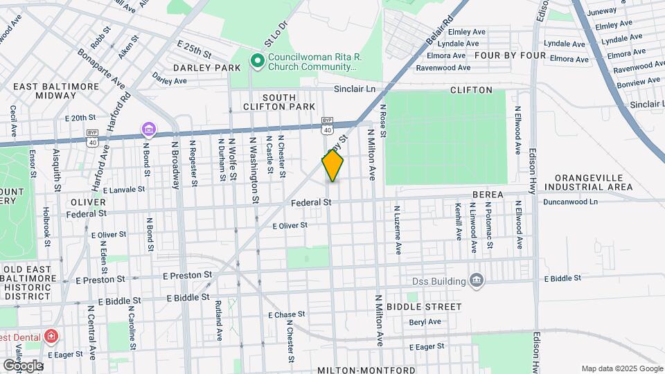 1633 N Patterson Park Ave Map and Location Details
