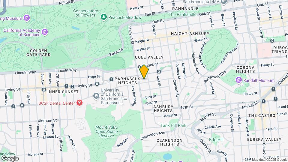 172 Parnassus Ave Map and Location Details