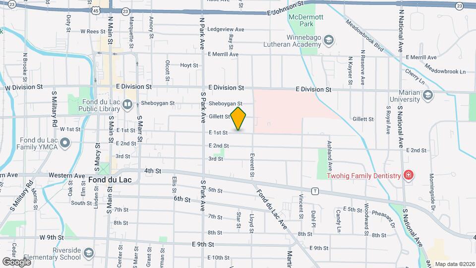 286 E 1st St Map and Location Details