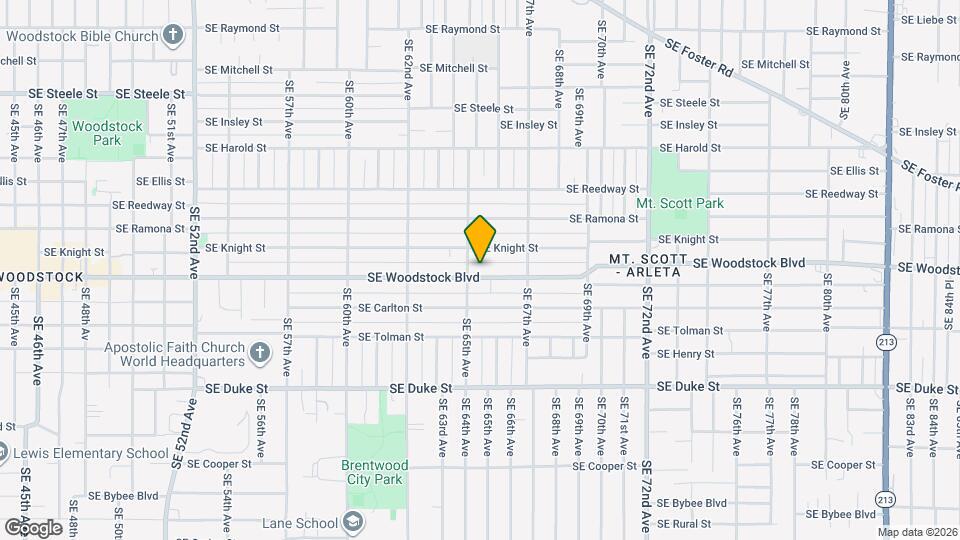 6517 SE Woodstock Blvd Map and Location Details