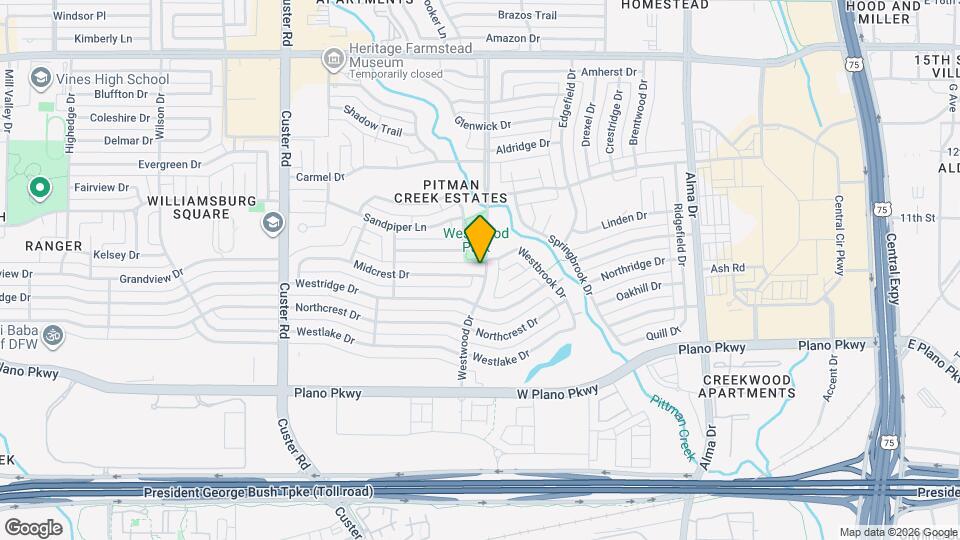 1701 Midcrest Dr Map and Location Details