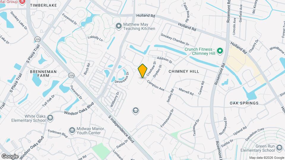 845 Crashaw St Map and Location Details