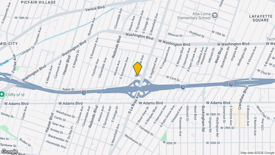 2330 S Mansfield Ave Map and Location Details