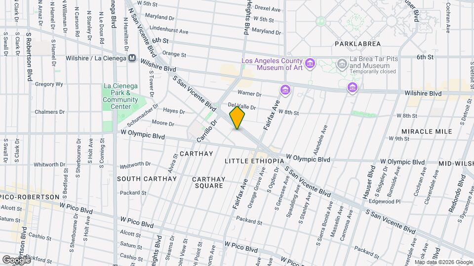 6160 San Vicente Blvd Map and Location Details