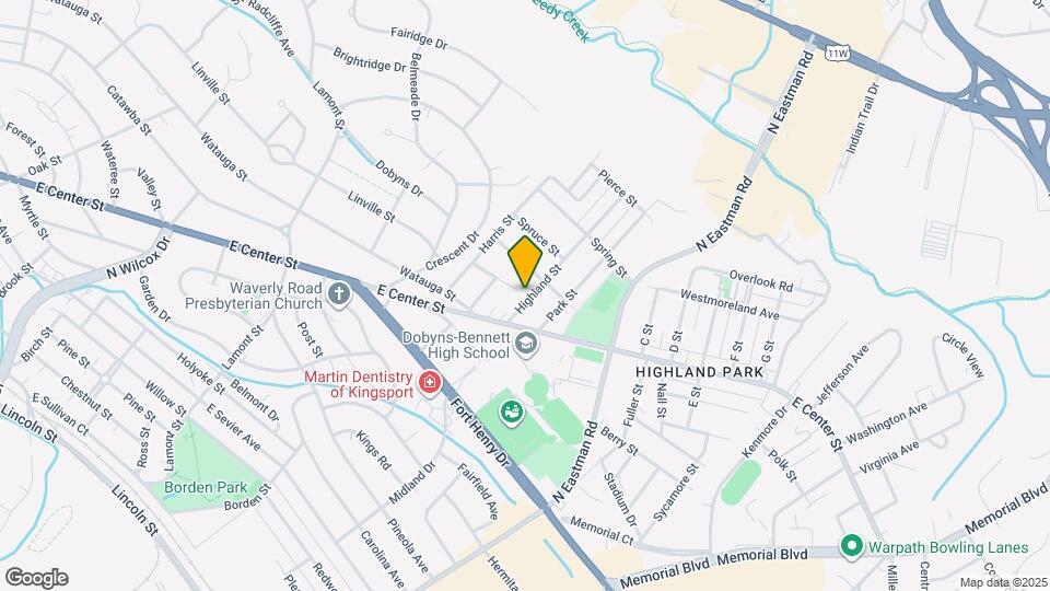 1626 Highland St Map and Location Details