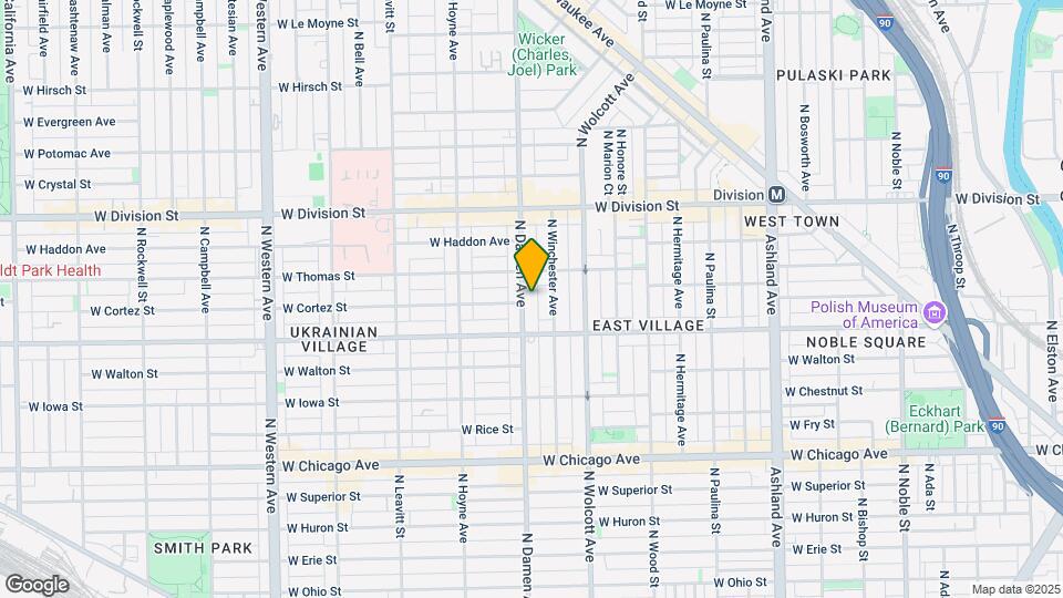 1037 N Damen Ave Mapa y Detalles de la Ubicación