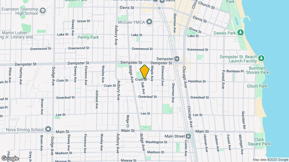 Crain Street and Oak Avenue Map and Location Details