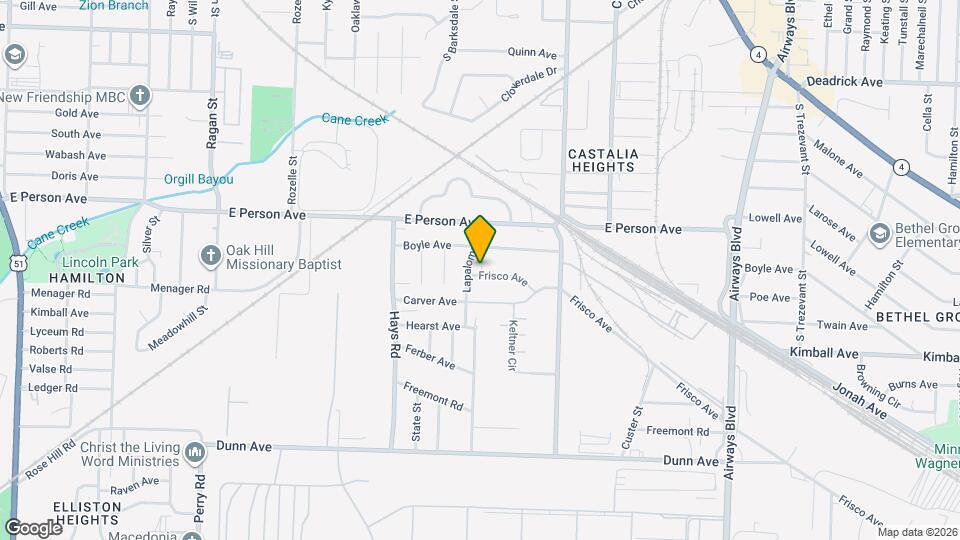 1936 Frisco Ave Map and Location Details