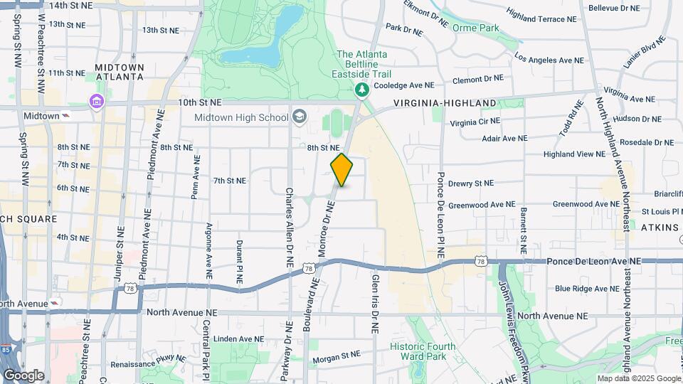 833 Monroe Dr NE, Unit 2 Mapa y Detalles de la Ubicación